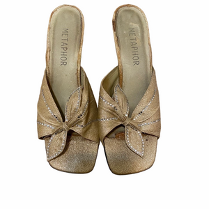 Metaphor Gold Glittery Pumps Size 9M